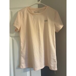 Under Armour HeatGear Loose Fit Peach‎ Athletic Workout T-Shirt Medium